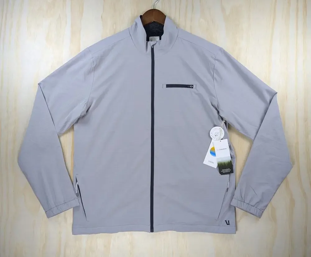 Vuori Men's XL Palomar Insulated Jacket Fog Grey Full Zip Grid Fleece Lined NWT